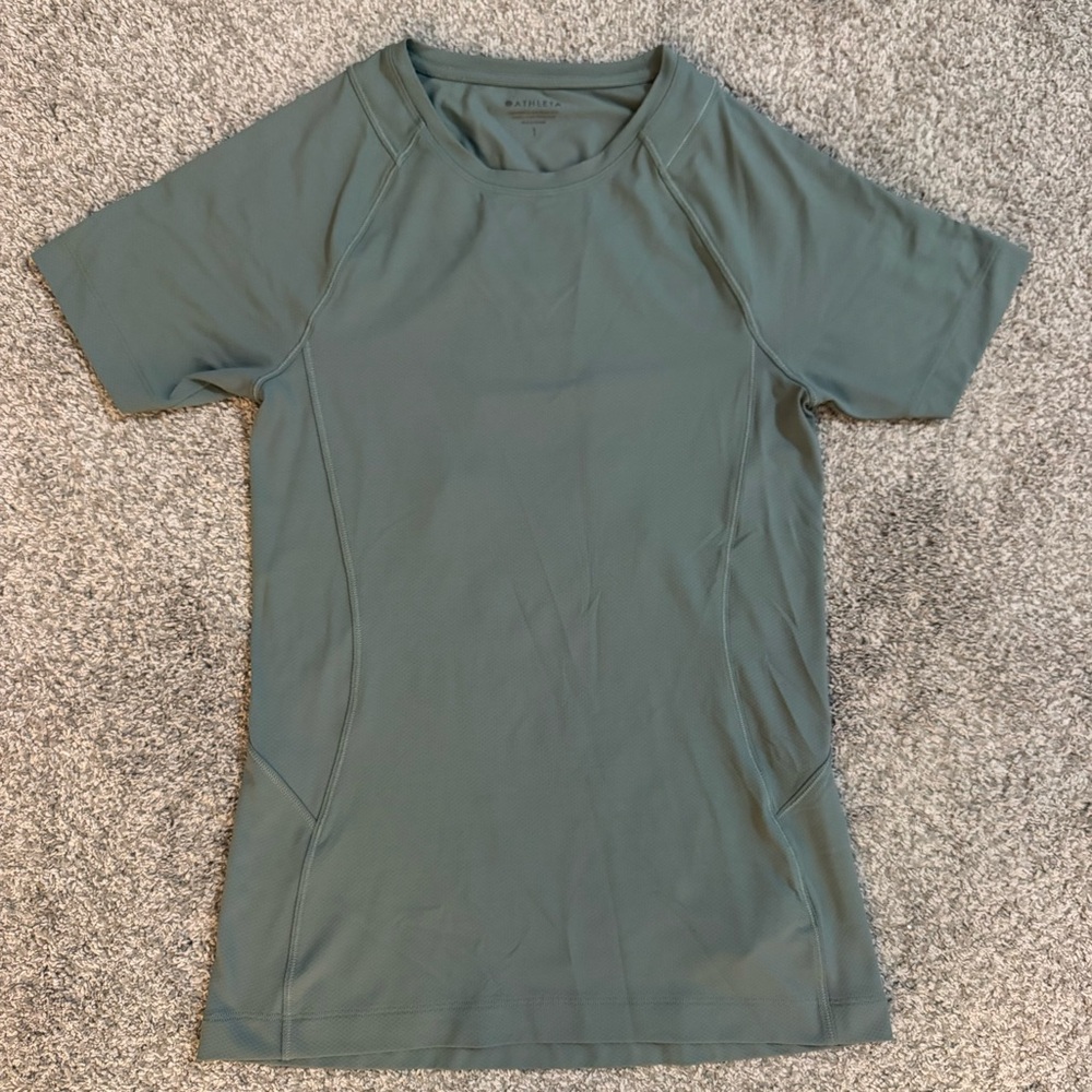 Athleta Endurance Tee Women's Size S Blue Activewear Short Sleeved Shirt